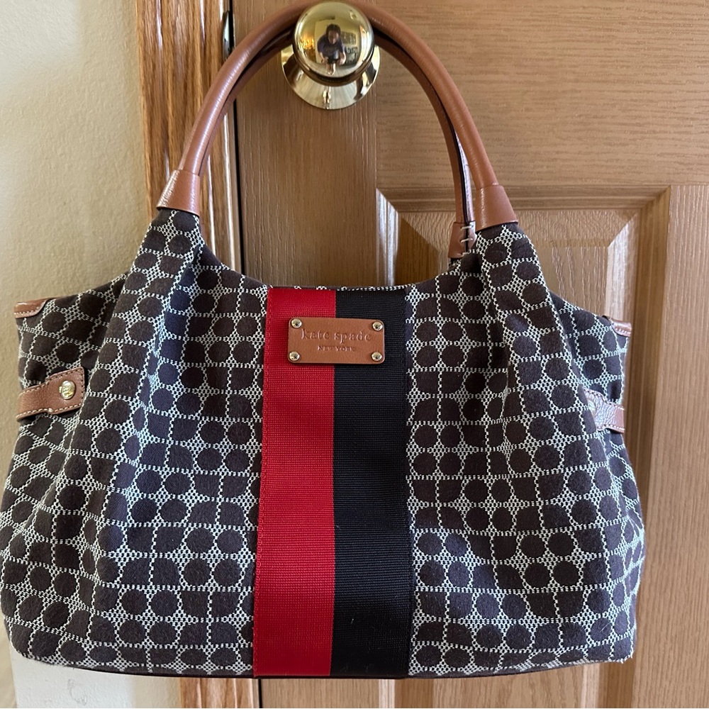 Kate Spade Black and Red Geometric Shoulder Bag